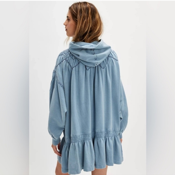 New!Free People Marty Smocked Mini Dress - Picture 4 of 13